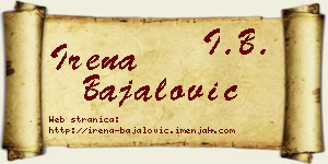 Irena Bajalović vizit kartica